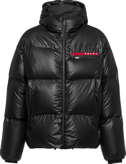 prada mens black puffer jacket|prada linea rossa puffer jacket.